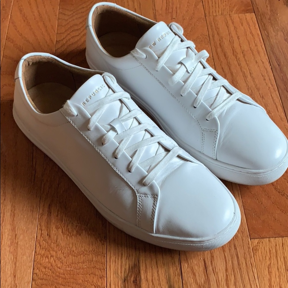 New Republic White Leather Shoes Size 13